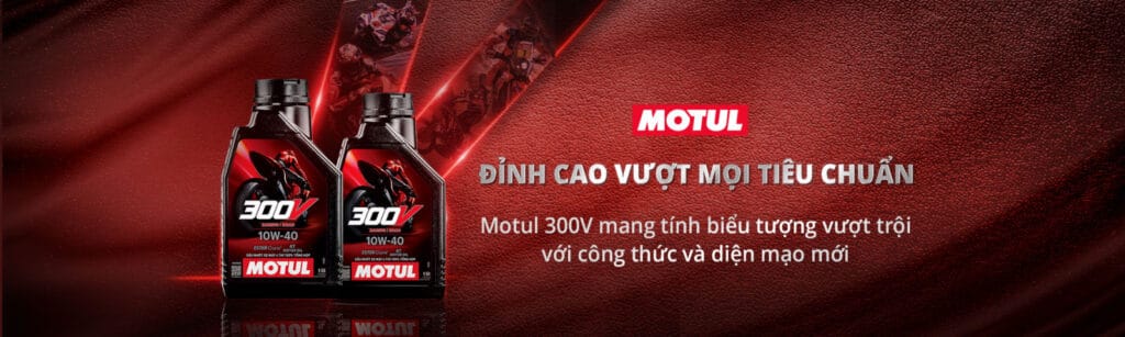 Motul 300V 10W40 được sử dụng cho động cơ xe moto tại Việt Nam