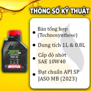 Alternative view of Motul Scooter Expert Le 10W40 0.8L