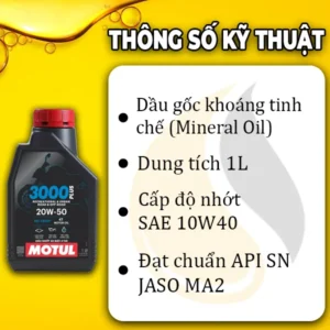 Alternative view of Motul 3000 Plus 4T 20W50 1L